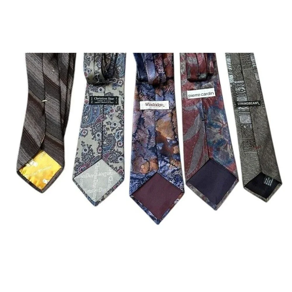 5 Neck Ties Christian Dior Tonino Firénze Windridge Pierre Cardin Stringbean